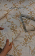 WHITE COLOUR EMBROIDERED THREE PIECE ARTICLE ERR255
