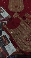 Red ♥️ embroidered silk two piece article gr572