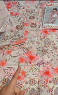 Printed with embroidered three piece article kn245
