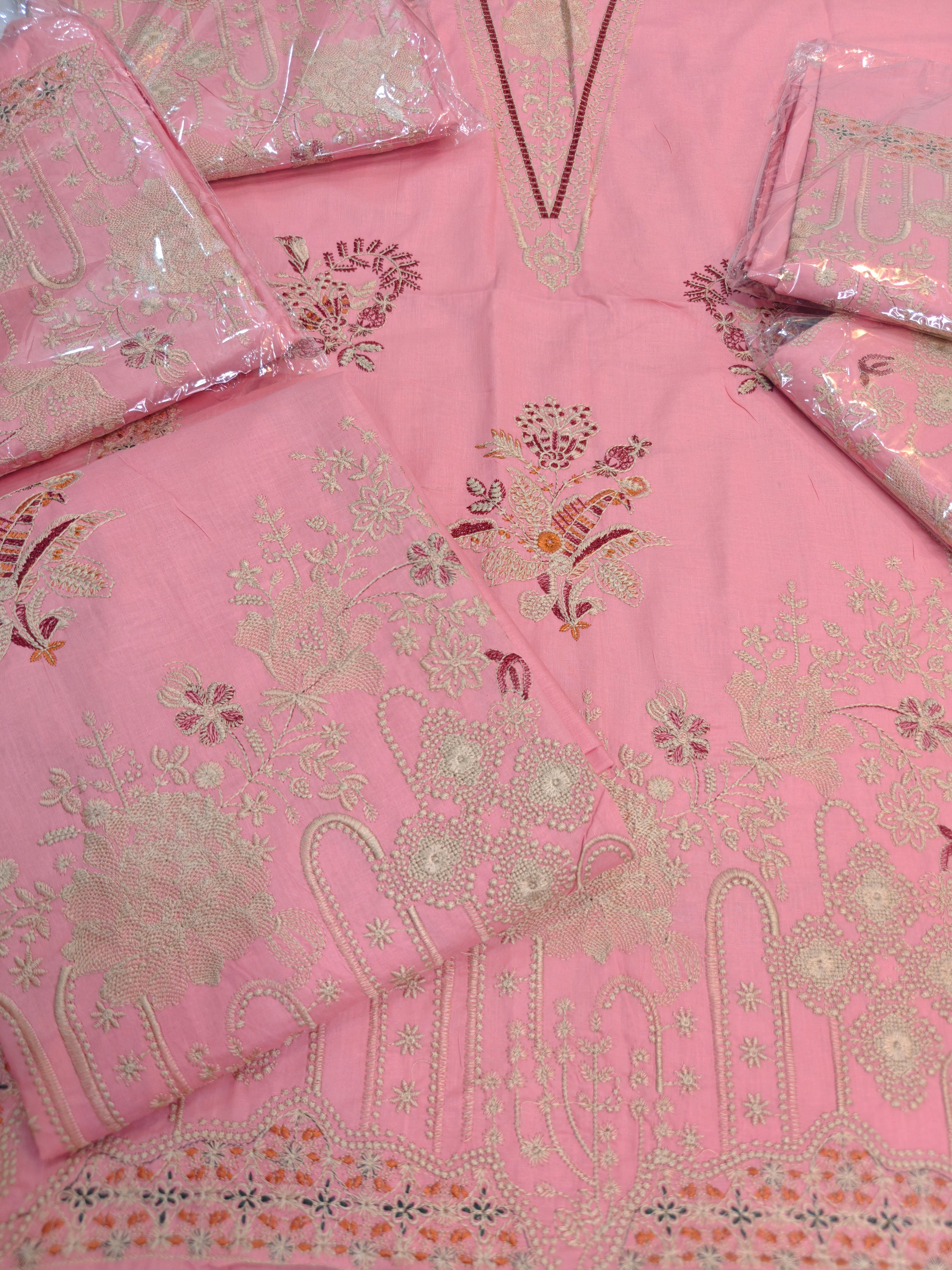 BEAUTIFUL PINK COLOUR EMBROIDERED TWO PIECE ARTICLE MN4500