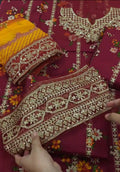 Farasha printed with patches three piece article gv207
