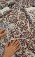 CRIMSON 3 PIECE EMBROIDERED CHICKEN KARI ARTICLE AOP13
