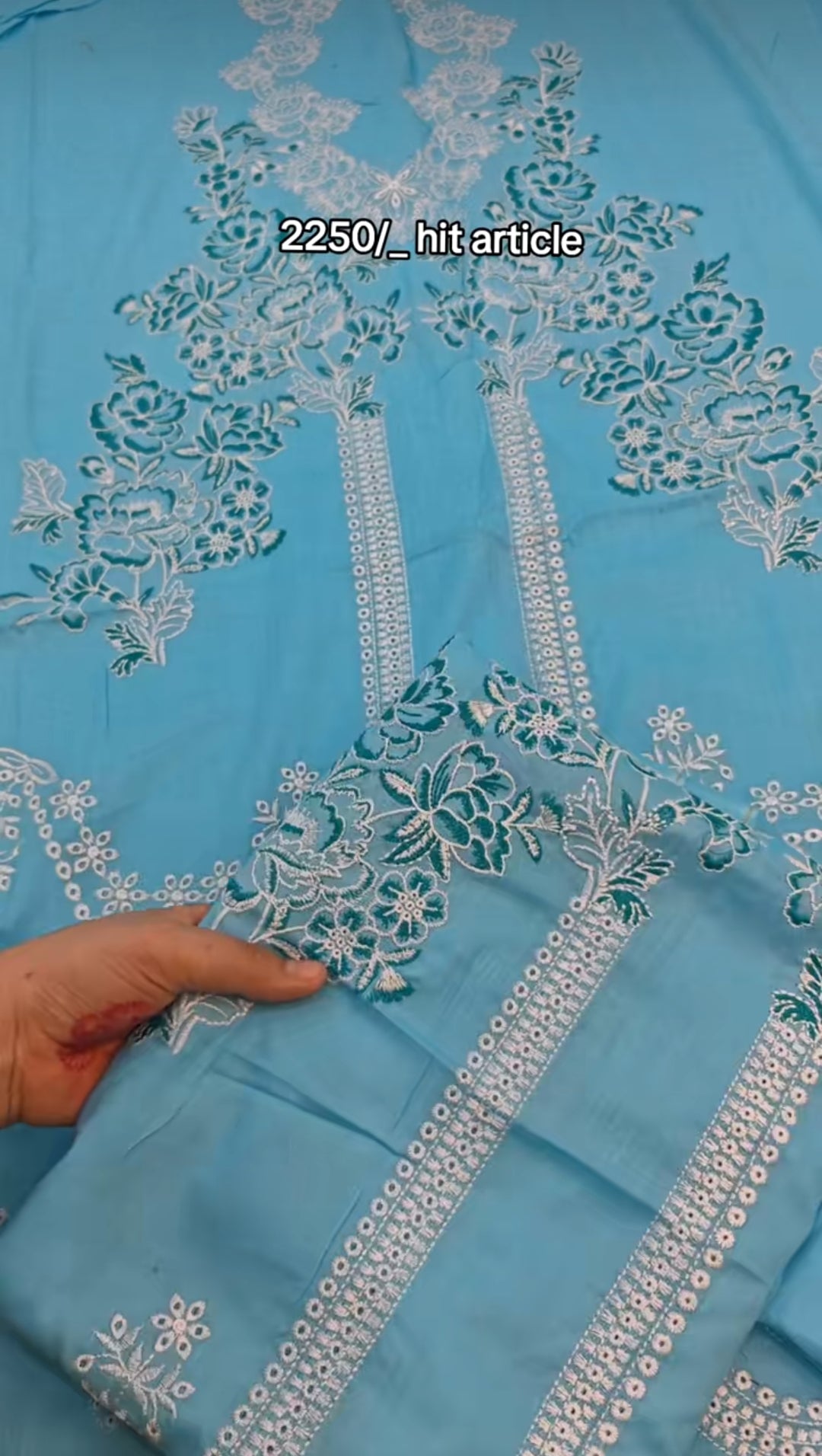 Beautiful embroidered two piece article sky45