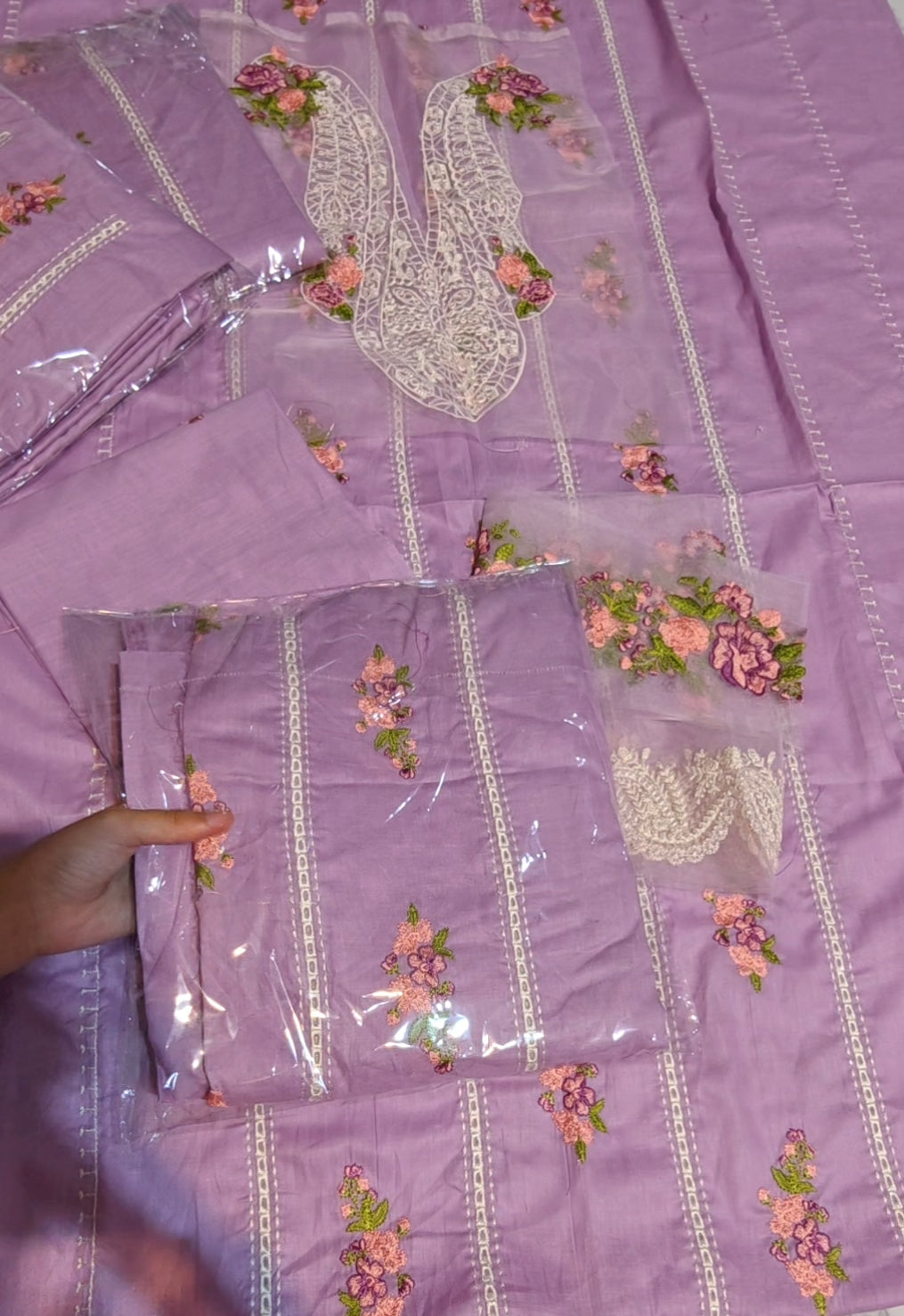 Embroidered with patches two piece article aby356