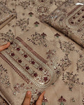 Embroidered khadii net two piece article s278