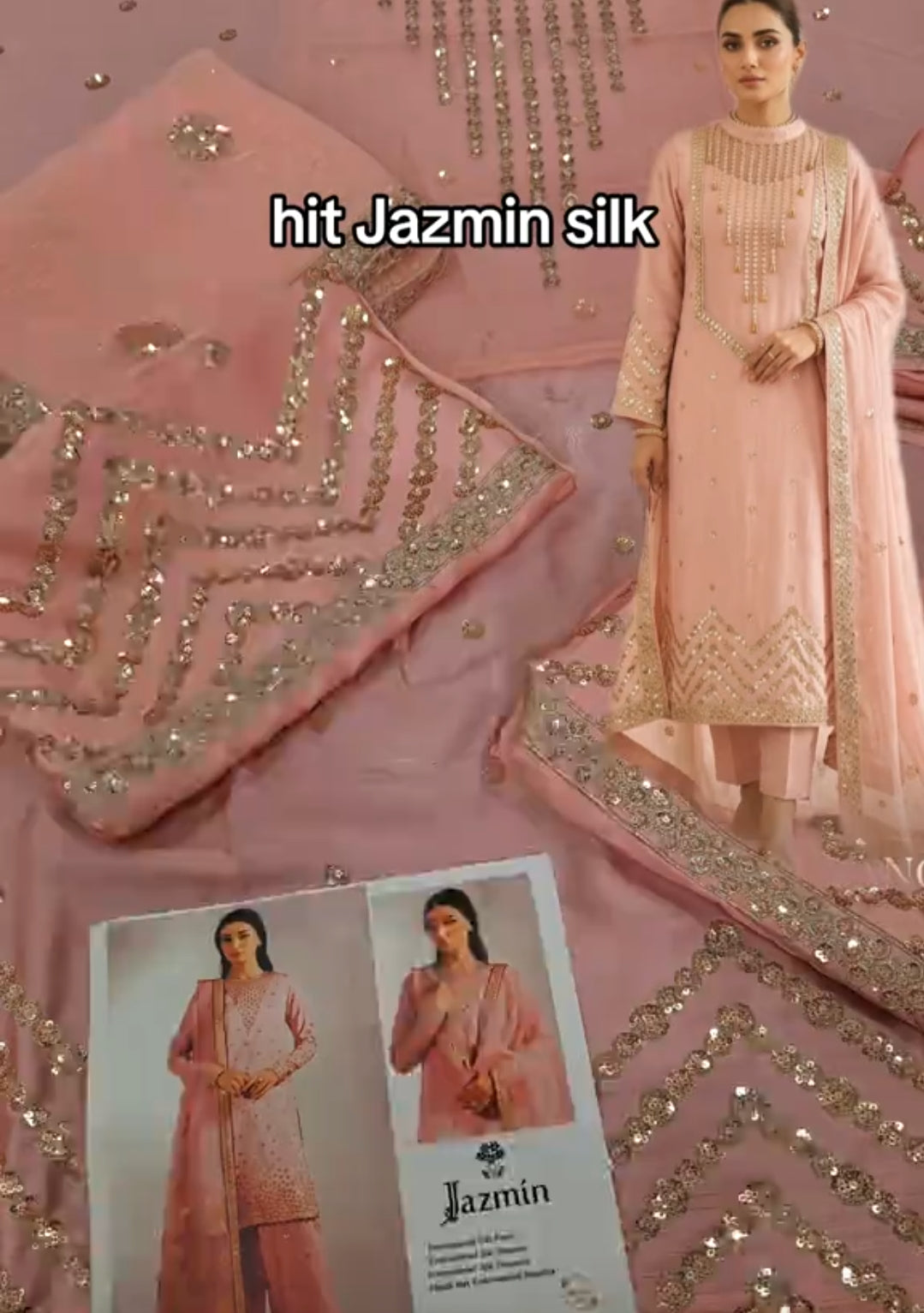 Silk embroidered with patches three piece article wo298