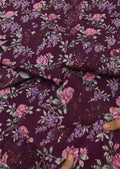 Printed with embroidered three piece article wo146