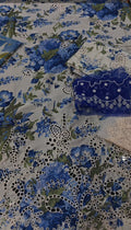Printed with embroidered and patches three piece article dh482 fatima collection