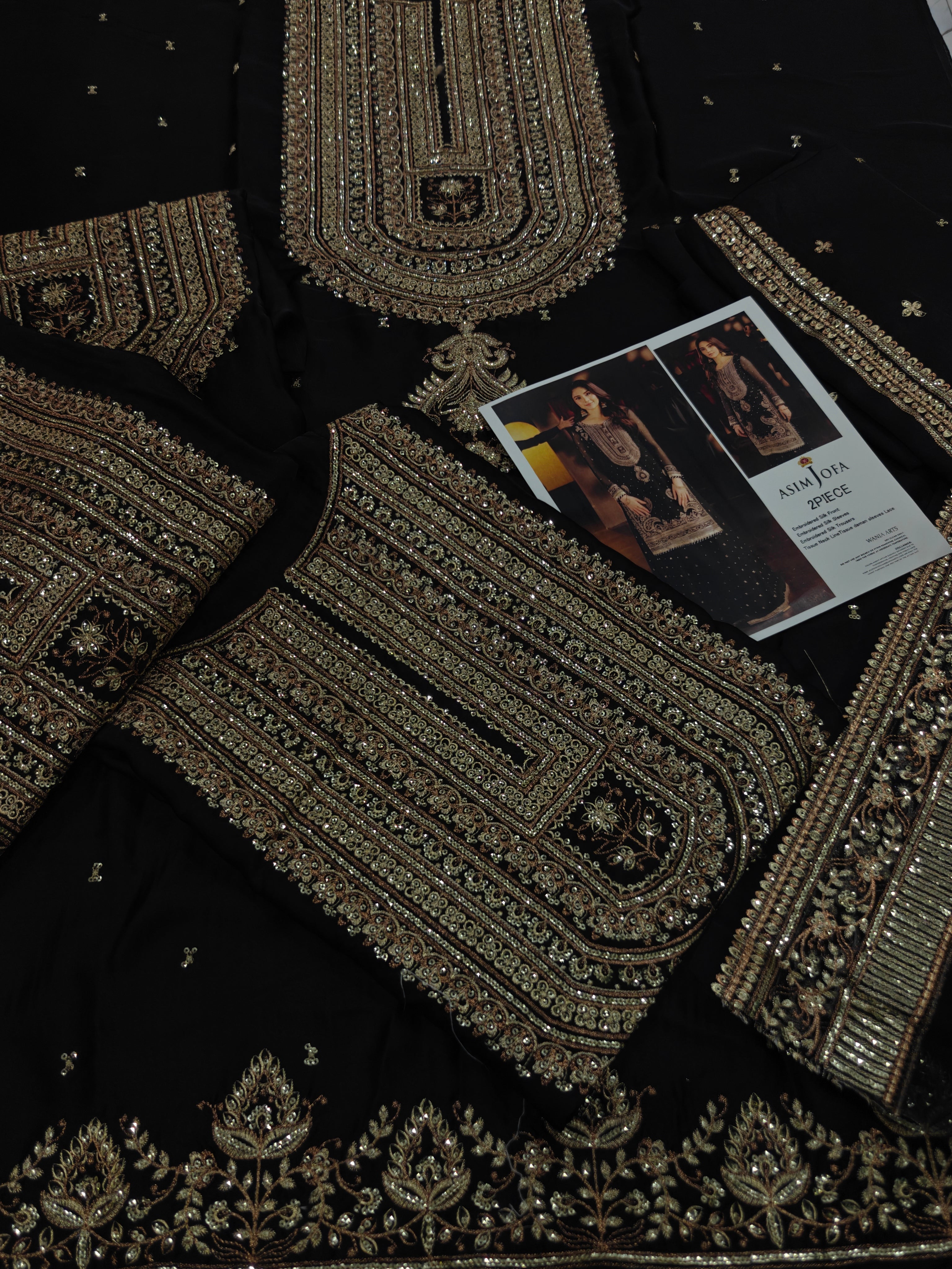 Asim jofa silk embroidered two piece dk052