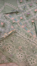 Heavy luxury two piece  embroidered article aqua34