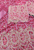 Beautiful printed and embroidered three piece article hj234